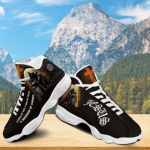 A Child Of God A Man Of Faith Running Shoes, A Warrior Of Christ Jesus Basketball Shoes, Religious Gifts 3