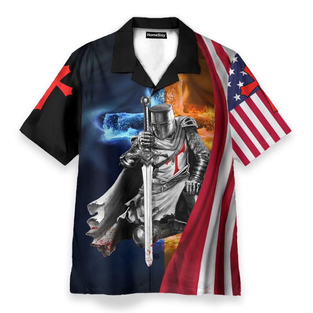 Child of God American Flag Fire Knight Jesus Christ Christian Hawaiian Shirt Child of God American Flag Fire Knight Jesus Christ Christian Hawaiian Shirt