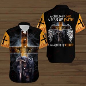 Child of God Jesus Faith Warrior Hawaiian Polo Tshirt Hoodie - 3D Printed Shirts