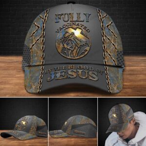 Adeenyc – Fully Vaccinated By The Blood Of Jesus Personalized Name Custom Name Cap Trucker Classic Hats Gift 1