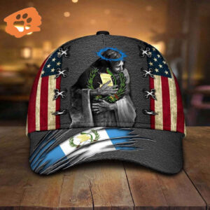 Adeenyc – Guatemala Coat Of Arms Jesus USA Flag Classic Cap Baseball Hat Trucker Classic Hats Gift