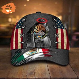 Adeenyc – Mexico Coat Of Arms Jesus USA Flag Classic Cap Baseball Hat Trucker Classic Hats Gift