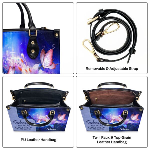 Custom Leather Handbag – Jesus The Way The Truth The Life – Personalized Design H13