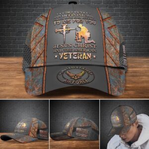 Air Force Veteran Cap, US Air Force Military Veteran Ranks Cap, Custom Cap Jesus Christ And The American Trucker Classic Hats Gift 1