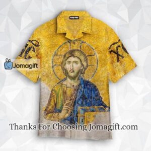 Stunning Christian Orthodox Jesus Gold Hawaiian Shirt - Shop Now!