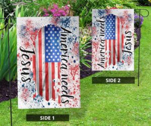 America Needs Jesus Flag Jesus Is King Christian Rustic Patriotic Decor Indoor Outdoor 3