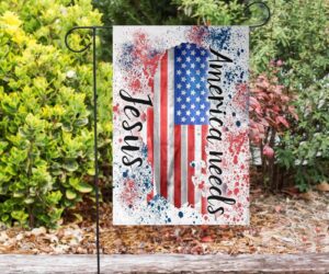 America Needs Jesus Flag Jesus Is King Christian Rustic Patriotic Decor Indoor Outdoor 5