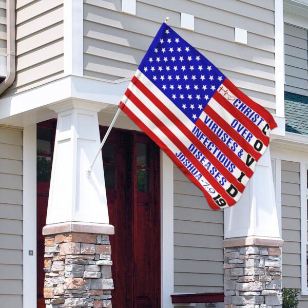 America Strong Jesus Christ Joshua 19 Flag – Patriotic Religious Banner