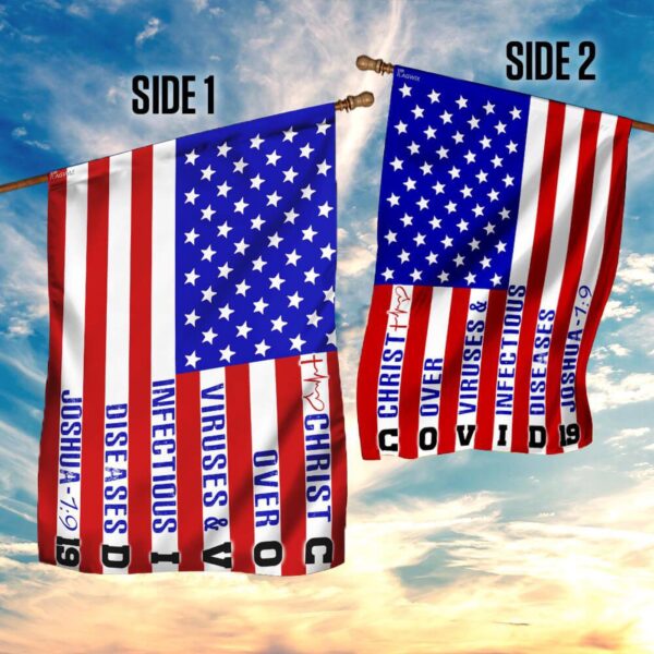 America Strong Jesus Christ Joshua 19 Flag – Patriotic Religious Banner