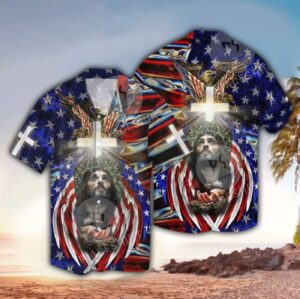 America Under God Jesus Hawaiian Shirt - Patriotic Christian Clothing