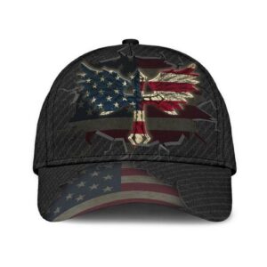 America Wing Classic Cap 3D, American Flag Cap, Strapback Cap, Unisex Hat, Jesus Cross Hat