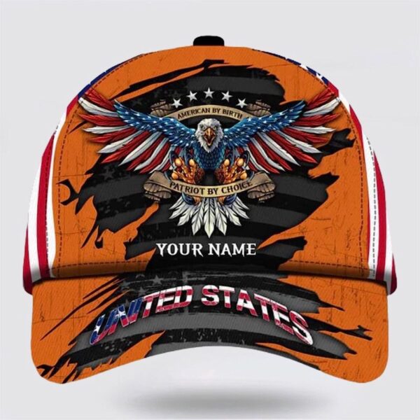 American By Birth Patriot By Choice Eagle Baseball Cap, Christian, Jesus Hat Trucker Classic Hats Gift