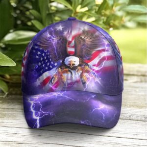 American Flag Bald Eagle Burst Blue Baseball Cap Patriotic Baseball Cap, Christian, Jesus Hat Trucker Classic Hats Gift 1