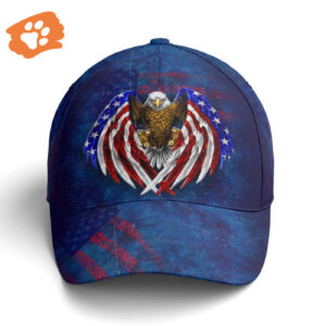 American Flag Eagle Wings Blue Baseball Cap, Christian, Jesus Hat Trucker Classic Hats Gift