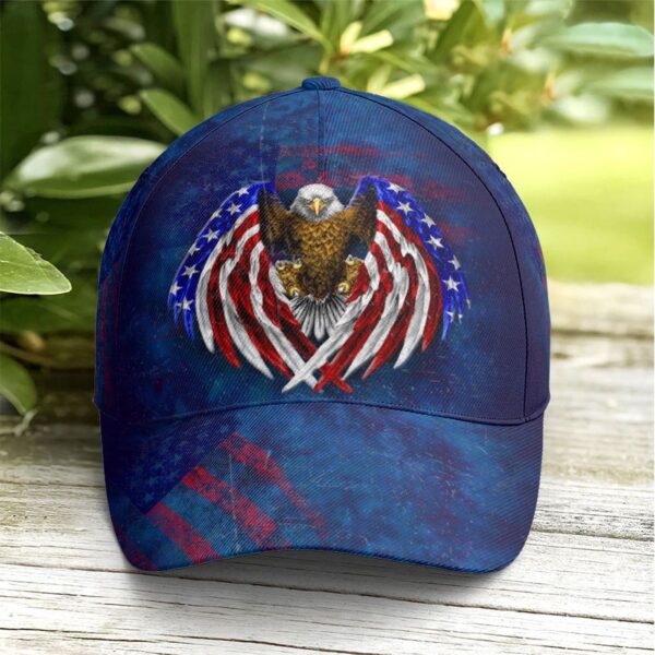 American Flag Eagle Wings Blue Baseball Cap, Christian, Jesus Hat Trucker Classic Hats Gift