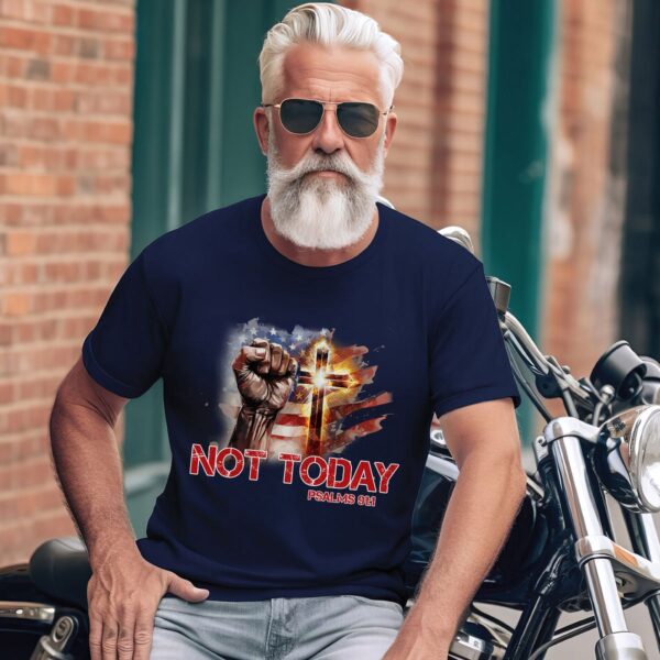 American Flag Fighting Hand Shirt – Not Today Psalms 91:1 Tee Sweatshirt Hoodie Mug – Jesus Lovers Gifts – Patriotic Tee
