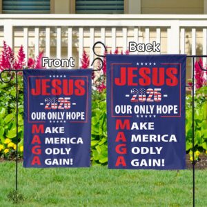 American Flag Jesus Christ House & Garden Flags - Jesus 2024 Our Only Hope for Patriotic Outdoor Decor Gifts 3