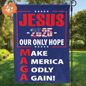 American Flag Jesus Christ House & Garden Flags - Jesus 2024 Our Only Hope for Patriotic Outdoor Decor Gifts