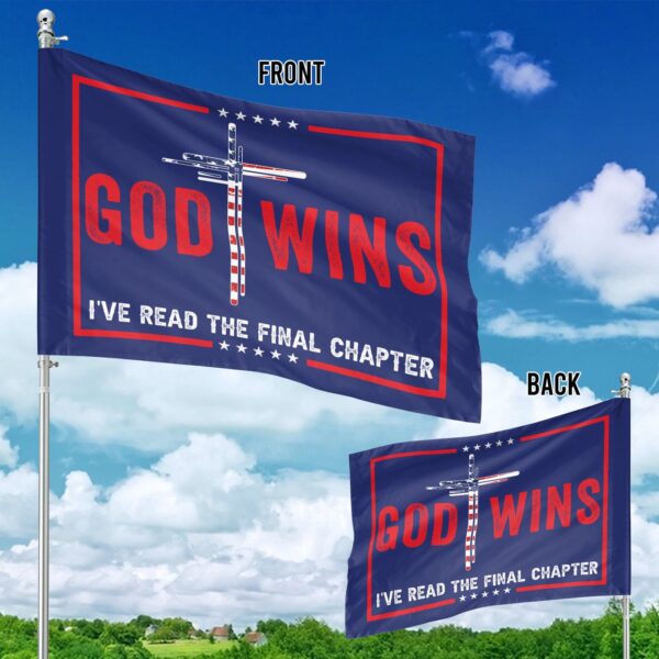 Patriotic American Flag Jesus House & Garden Flag – God Wins Outdoor Decor Gift