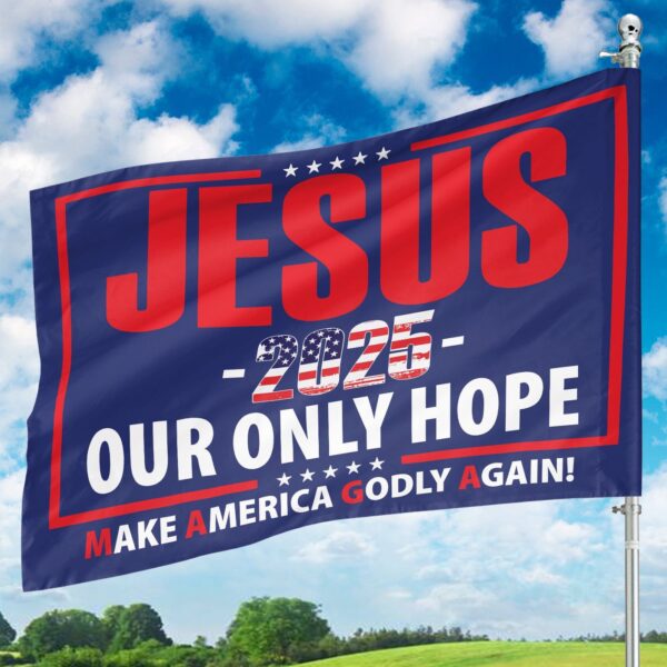 American Flag Jesus House Garden Flag – Jesus 2025 Patriotic Outdoor Decor Gift