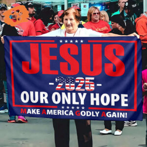 American Flag Jesus House Flag Patriotic Outdoor Decor Make America Godly Again Garden Flag Gifts
