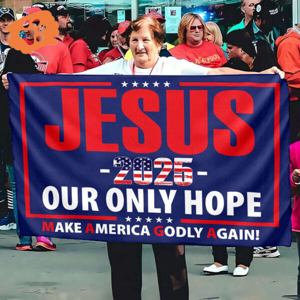 American Flag Jesus House Flag Patriotic Outdoor Decor Make America Godly Again Garden Flag Gifts