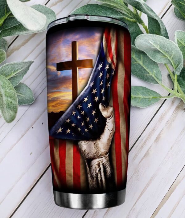 American Flag Jesus Stainless Steel Tumbler – Jesus Lover Men Women