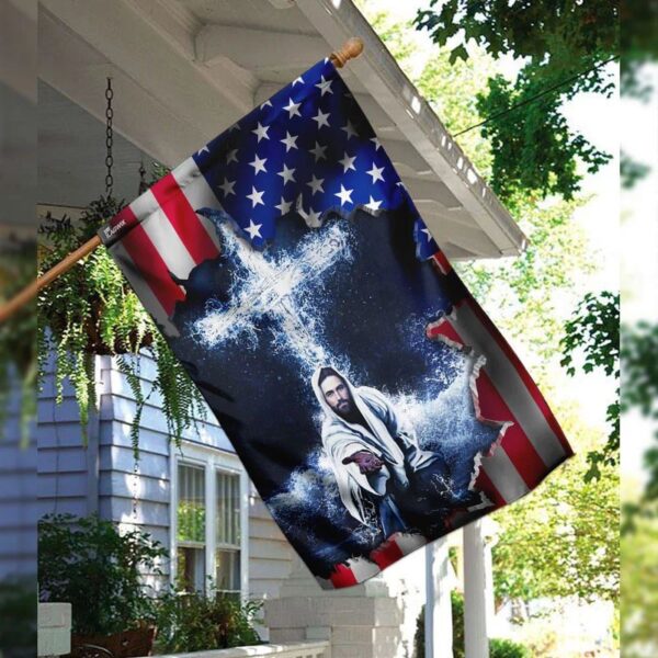 Christian Garden Banner: Jesus Hand House Flags American Scripture Flag