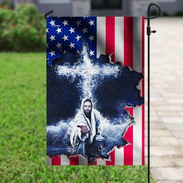Christian Garden Banner: Jesus Hand House Flags American Scripture Flag