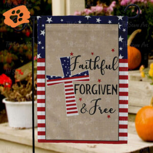 American Patriotic Cross Faith Flag - Christian House & Garden Decor