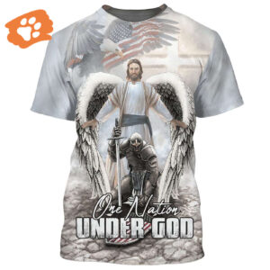 American Warrior Knee Before Gods 3D T-Shirt - Gift For Christian Jesus Shirt