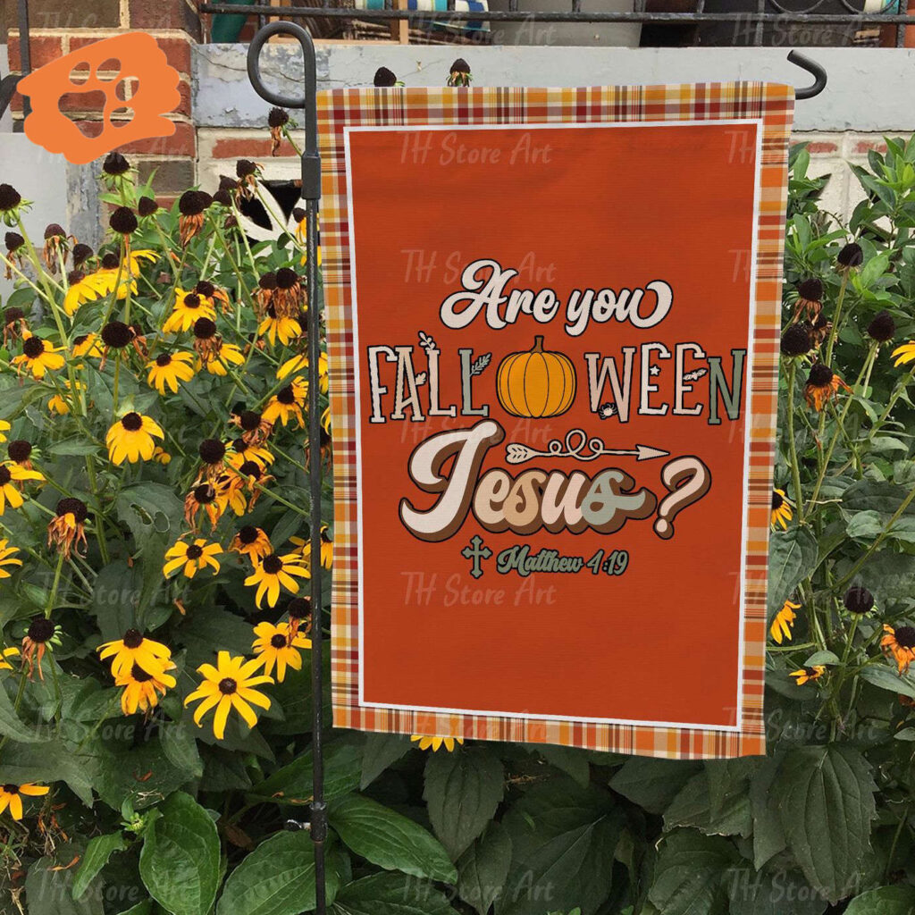 Falloween Jesus Flag: Fall Christian Faith Garden & House Flag Religious Seasonal Decor Falloween Jesus Flag: Fall Christian Faith Garden & House Flag Religious Seasonal Decor
