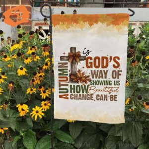 Autumn Christian Flag: Beautiful Jesus Yard & Garden Flags - Give Thanks for Fall