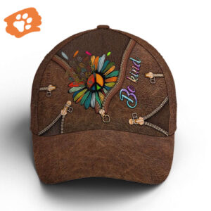 Be Kind Hippie Sunflower Leather Style Baseball Cap, Christian, Jesus Hat Trucker Classic Hats Gift
