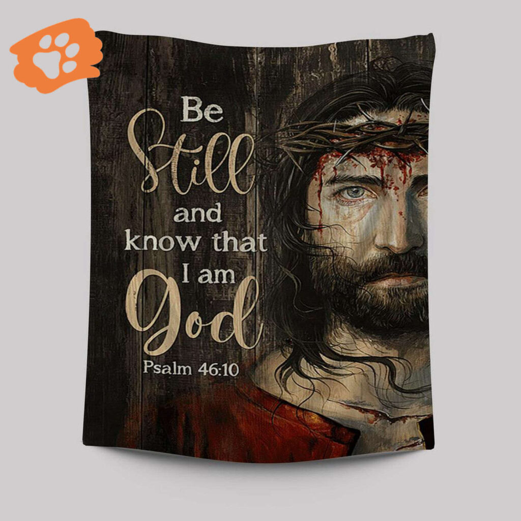 Jesus Crown of Thorns Tapestry: Be Still & Know Bible Verse Wall Art – Christian Inspirational Decor Jesus Crown of Thorns Tapestry: Be Still & Know Bible Verse Wall Art – Christian Inspirational Decor