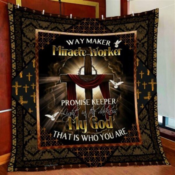 Stunning Jesus Cross Christian Quilt Blanket – Perfect Christian Gift for Believers