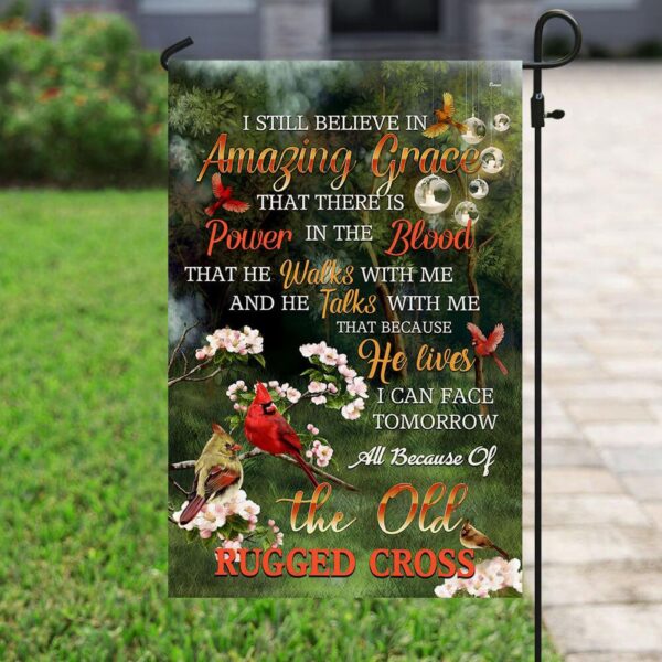 Because He Lives Jesus Cardinal Flag – Religious Outdoor Decor for Faithful Followers