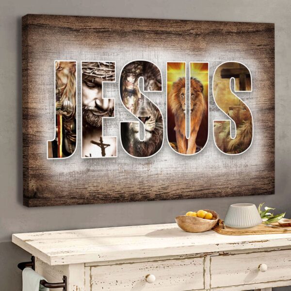 Believe In God – Jesus And Lion Canvas Jesus Gift
