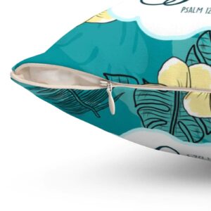 Jesus Pillow - Tropical Hibiscus Painting Throw Pillow - Gift For Christian - Psalm 126:3 - The LORD Has Done Great Things 1