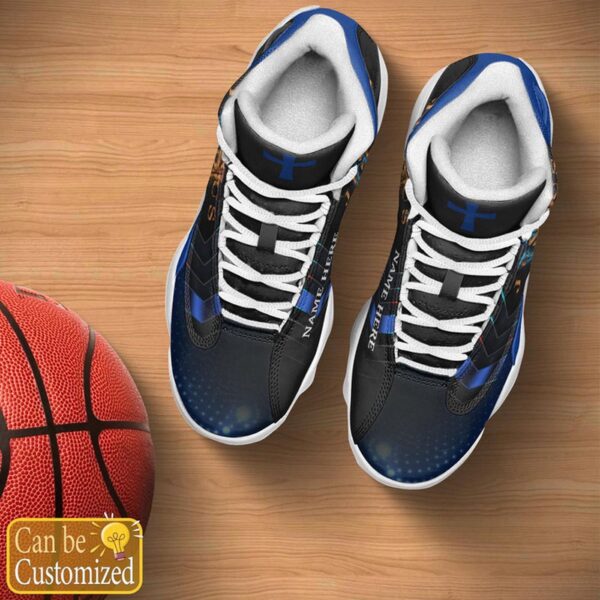 Black and Blue Cross Jesus custom name Air Jordan 13 Shoes Gift for Men Women