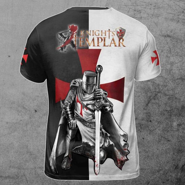 Black And White Jesus Protection Knight Templar Men’s T-shirt S-5XL