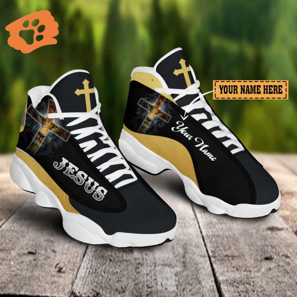 Black and Yellow Lion Jesus Custom name Air Jordan 13 Shoes – Gift for Men Women Black and Yellow Lion Jesus Custom name Air Jordan 13 Shoes – Gift for Men Women