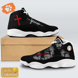 Black Cross Walk By Faith Jesus custom name Air Jordan 13 Shoes Gift for Men Women