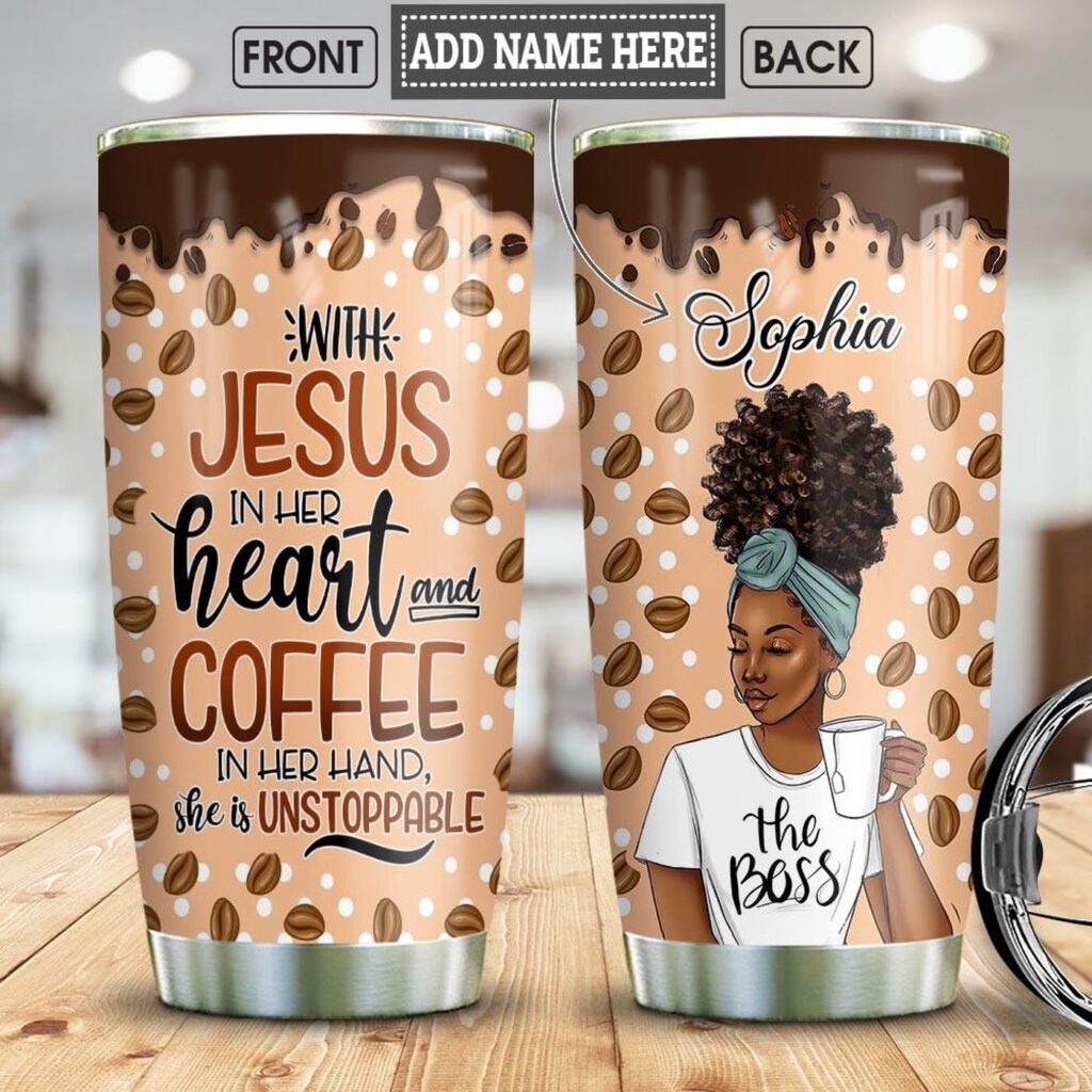 Black Woman Coffee Jesus BWM Personalized Stainless Steel Tumbler – Jesus Lover Men Women Black Woman Coffee Jesus BWM Personalized Stainless Steel Tumbler – Jesus Lover Men Women