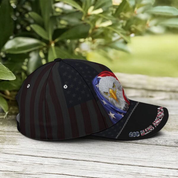 Bless America Eagle With Flag Baseball Cap, Christian, Jesus Hat Trucker Classic Hats Gift