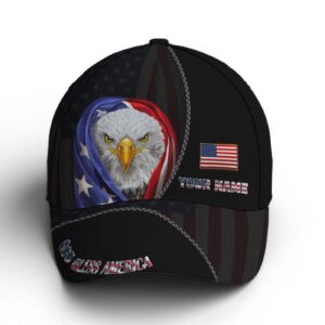 Bless America Eagle With Flag Baseball Cap, Christian, Jesus Hat Trucker Classic Hats Gift 3