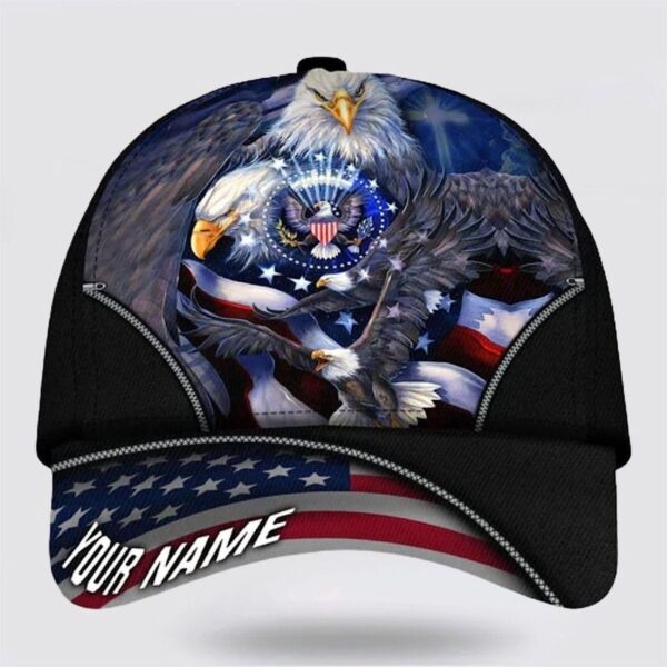 Bless America Eagle With Flag Baseball Caps, Christian Baseball Cap, Jesus Hat Trucker Classic Hats Gift