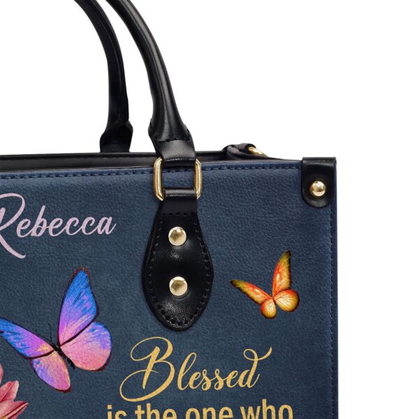 Personalized Flower Leather Handbag Gift Jeremiah 17:7 Trust in the Lord for Women