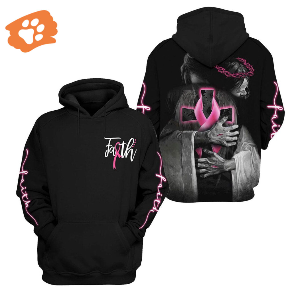 Breast Cancer T-shirt Breast Cancer Awareness Faith Jesus Hugging In His Arms Black Hoodie Adult 2025 Breast Cancer T-shirt Breast Cancer Awareness Faith Jesus Hugging In His Arms Black Hoodie Adult 2025