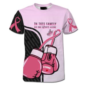 Faith Over Fear: Jesus Cross Breast Cancer T-shirt in Black & Pink 1